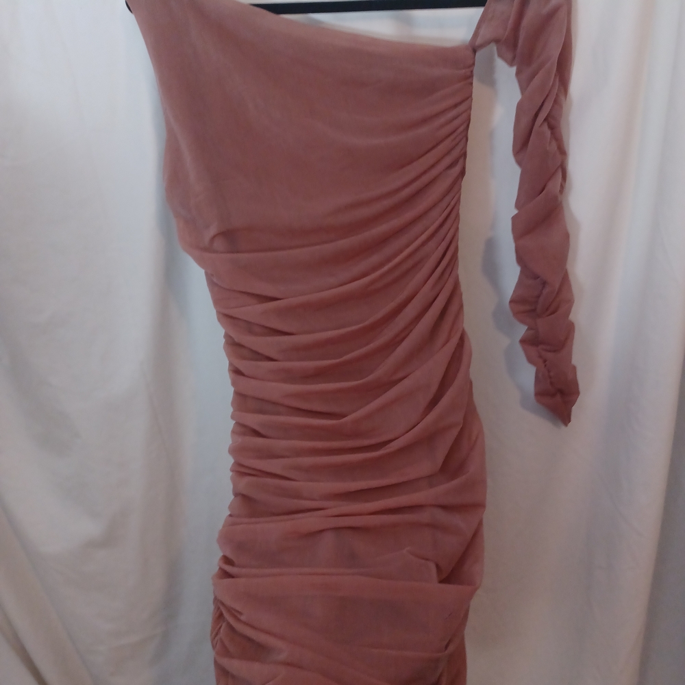 Zara One-Shoulder Dress in Mauve